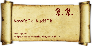 Novák Nyék névjegykártya